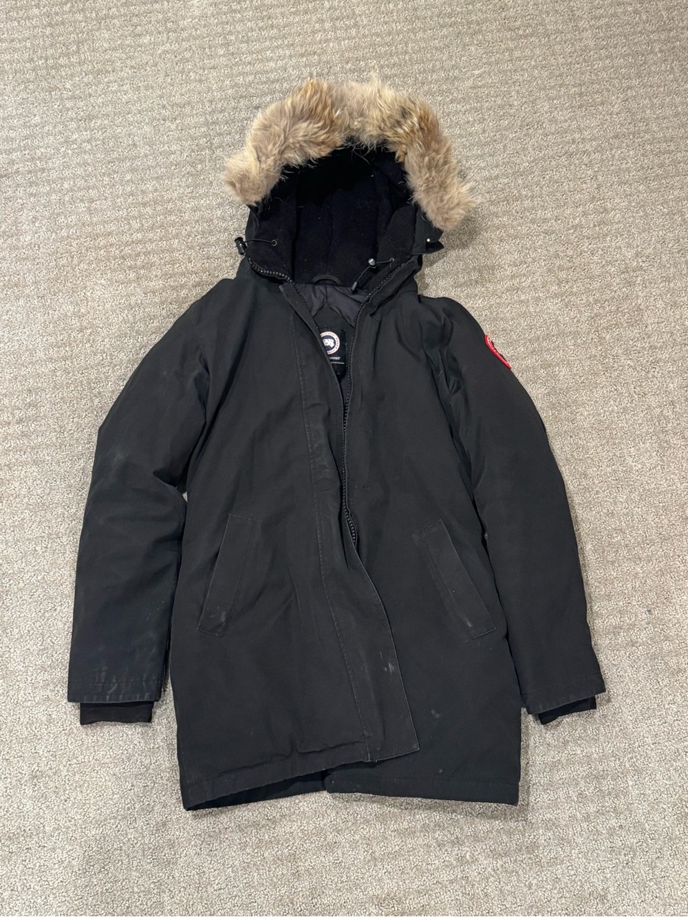 Canada Goose Black Parka with Real Fur-Trim Hood